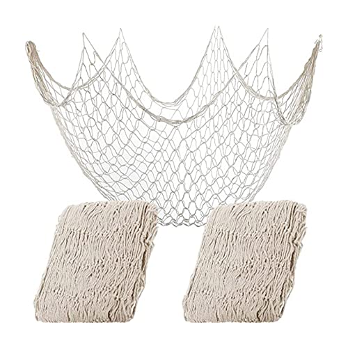 Ukbzxcmws Netz-Dekoration, Fischnetz, Party-Dekoration, Baumwollnetz, 39,4 x 78,7 cm, Fischnetz für Themenparty, Piratenparty, Hawaii-Party, Fischernetz-Dekorationen für Partyraum von Ukbzxcmws