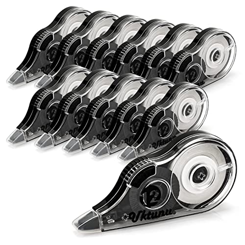 Uktunu Korrekturroller 12 Stück à 8m x 5mm Korrekturmaus Set Korrekturband, Ungiftig, umweltfreundlich und von der FDA zugelassen ideal für Studenten kinder, im Büro arbeitendes Personal - Schwarz Uktunu Korrekturroller 12 Stück à 8m x 5mm Korrekturmaus Set Korrekturband, Ungiftig, umweltfreundlich und von der FDA zugelassen ideal für Studenten kinder, im Büro arbeitendes Personal - Schwarz von Uktunu