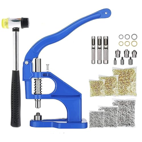 Profi Ösenzange Set mit einem Hammer, Ösenpresse Ösenstanze Nietenpresse Druckknopfpresse Handpresse Set, Ösenstanzer mit 1500 Ösen, Ideale Ösenzange für Stoffe, Planen und Sonnensegeln Profi Ösenzange Set mit einem Hammer, Ösenpresse Ösenstanze Nietenpresse Druckknopfpresse Handpresse Set, Ösenstanzer mit 1500 Ösen, Ideale Ösenzange für Stoffe, Planen und Sonnensegeln von Ulable