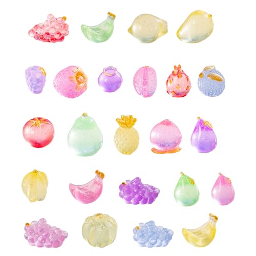 30pcs Harz Mini Frucht Snacks Schlamm Charms gemischt Set Handwerk Zubehör DIY Miniatur Szene Layout Mikro Home Dekoration von Ulalaza