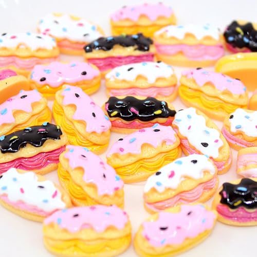 50-pcs Cute Slime Charms Mixed Set Harz Flatback Making Supplies für DIY Craft Making und Ornament Scrapbooking Perlen Verschiedene Süßigkeiten Obst Kuchen Ornament von Ulalaza
