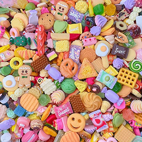 50 süße Schleim-Charms,für Heimwerker, Bastelarbeiten und Ornamente, Scrapbooking-Perlen, verschiedene Süßigkeiten, Obst, Kuchen, Harz, Weihnachtsgeschenke, Spalier, Harz-Ornament-Kit, Zubehör 50 süße Schleim-Charms,für Heimwerker, Bastelarbeiten und Ornamente, Scrapbooking-Perlen, verschiedene Süßigkeiten, Obst, Kuchen, Harz, Weihnachtsgeschenke, Spalier, Harz-Ornament-Kit, Zubehör von Ulalaza