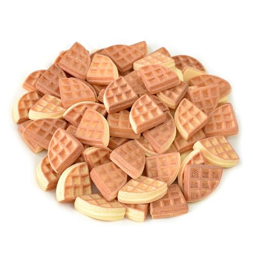 50pcs Harz Mini Keks Kaffee Ornament Handwerk Zubehör Schlamm Charms Mixed Set DIY Miniatur Szene Layout Mikro Snack Bar Dekoration von Ulalaza