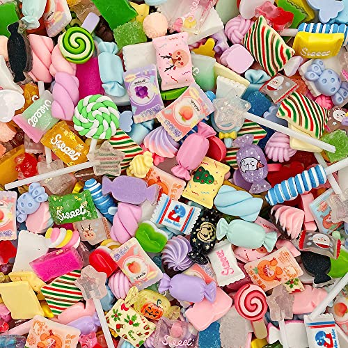 Ulalaza 100 süße Schleim-Charms,Bastelarbeiten und Ornamente, Scrapbooking-Perlen, verschiedene Süßigkeiten, Obst, Kuchen, Harz, Weihnachtsgeschenke, Spalier, Harz-Ornament-Kit, Zubehör Ulalaza 100 süße Schleim-Charms,Bastelarbeiten und Ornamente, Scrapbooking-Perlen, verschiedene Süßigkeiten, Obst, Kuchen, Harz, Weihnachtsgeschenke, Spalier, Harz-Ornament-Kit, Zubehör von Ulalaza