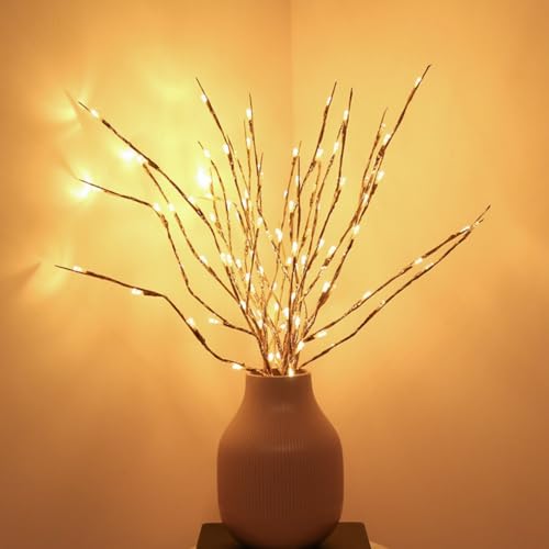 Ulalaza 77 cm Zweiglampe mit 6 Zweigen und 120 LED-Lampen USB-betrieben LED-beleuchtete Weidenzweige Vasenfüller Verwendung für Weihnachten Zuhause Party Dekoration im Innen- und Außenbereich Ulalaza 77 cm Zweiglampe mit 6 Zweigen und 120 LED-Lampen USB-betrieben LED-beleuchtete Weidenzweige Vasenfüller Verwendung für Weihnachten Zuhause Party Dekoration im Innen- und Außenbereich von Ulalaza