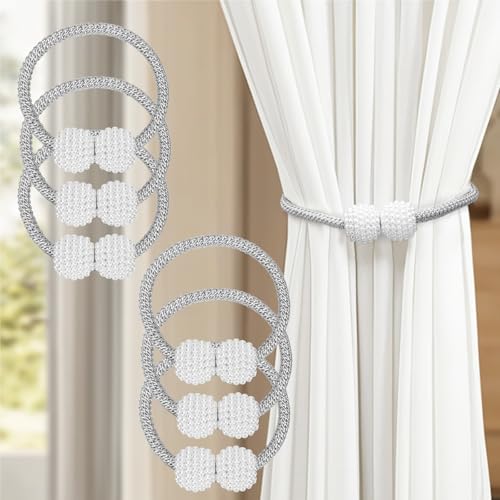 Ulanox 6 Stück Magnetische Vorhang Raffhalter, Grau Raffhalter für Vorhänge mit Perlen Gardinen zubehör, Gardinenhalter für Zuhause, Büro, Dekoration Ulanox 6 Stück Magnetische Vorhang Raffhalter, Grau Raffhalter für Vorhänge mit Perlen Gardinen zubehör, Gardinenhalter für Zuhause, Büro, Dekoration von Ulanox