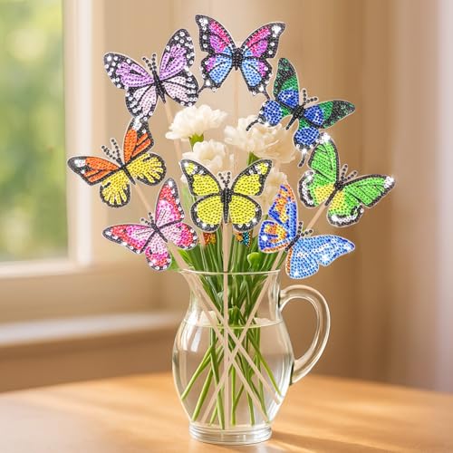Ulanox 8 Stück Diamond Painting Schmetterling Set – DIY Bastelset für Kinder & Erwachsene, Garten- & Balkon-Deko, Indoor & Outdoor, Kreatives Geschenk für Mama & Kinder Ulanox 8 Stück Diamond Painting Schmetterling Set – DIY Bastelset für Kinder & Erwachsene, Garten- & Balkon-Deko, Indoor & Outdoor, Kreatives Geschenk für Mama & Kinder von Ulanox