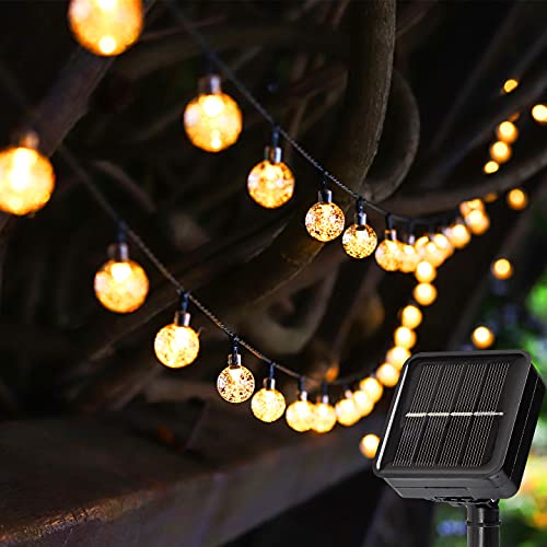 Ulanox Solar Lichterkette Aussen 7M 50 LED Lichterkette Solar 8 Modi LED Glühbirnen Lichterkette IP65 Wasserdicht Außen Innen Weihnachten Lichterketten für Zimmer Garten Party Balkon Warmweiß Dekor von Ulanox