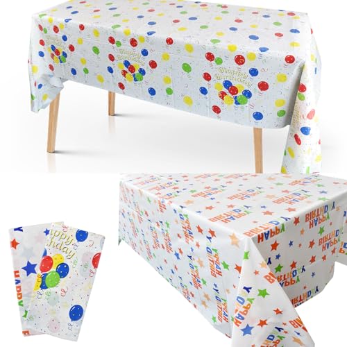 2PCS Party Tischdecke Plastik-Tischdecken Gedrucktes Erscheinungsbild Abwaschbar Wasserabweisend Tafeldecke Tischwäsche Fleckschutz für Geburtstagsfeier zu Hause|137x274cm 2PCS Party Tischdecke Plastik-Tischdecken Gedrucktes Erscheinungsbild Abwaschbar Wasserabweisend Tafeldecke Tischwäsche Fleckschutz für Geburtstagsfeier zu Hause|137x274cm von Ulife Mall