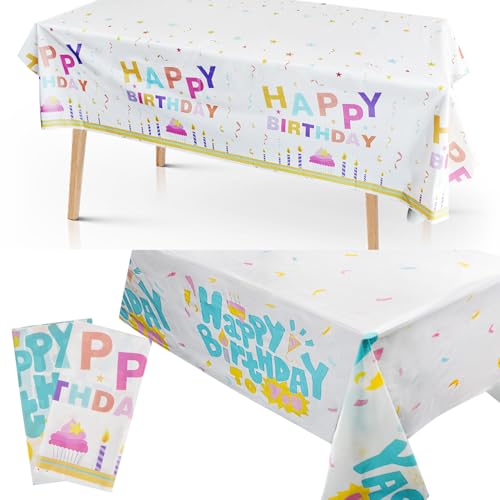 Ulife Mall 2PCS Geburtstag Dekor Tischdecke Plastik-Tischdecken Gedrucktes Erscheinungsbild Abwaschbar Wasserabweisend Tafeldecke Tischwäsche Fleckschutz für Geburtstagsfeier zu Hause Ulife Mall 2PCS Geburtstag Dekor Tischdecke Plastik-Tischdecken Gedrucktes Erscheinungsbild Abwaschbar Wasserabweisend Tafeldecke Tischwäsche Fleckschutz für Geburtstagsfeier zu Hause von Ulife Mall