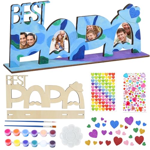 Ulikey Mama Papa Geschenk, Papa und Mama Holzbuchstaben Bastelset, Beste Mama Papa Bilderrahmen Holz, Geschenke zum Muttertag Vatertag Geburtstag Weihnachten Thanksgiving für Mutter und Vater (PAPA) von Ulikey