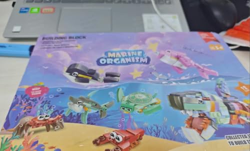 Ulikey Mitgebsel Kindergeburtstag Gastgeschenke, 12 Pack Mini Tiere Bausteine Konstruktionsspielzeug, Montessori Spielzeug Weihnachten Geburtstag Party Geschenke für Kinder ab 3 Jahre (Haifische-A) von Ulikey