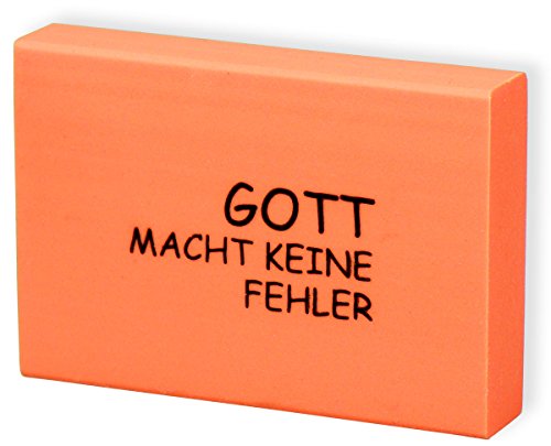 °°Neon-Radiergummi "Gott macht keine Fehler" (neon-orange) von Uljö