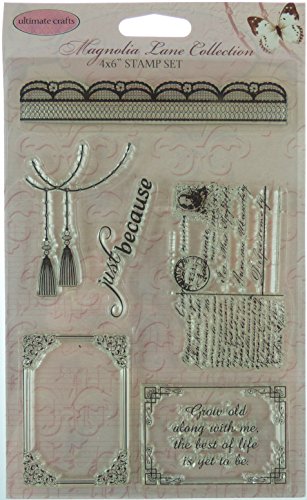 Ultimate Crafts 10,2 x 15,2 cm Clear Stamp Set – Magnolia-Spitze, Kunststoff, transparent von Ultimate Crafts