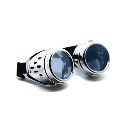 Ultra Silber mit Blauen Gläsern Steampunk-Brille Herren Damen Cyber-Brille Viktorianisch Punk Schweißen Cosplay-Brille Goth Rustikale Niete Runde Brille Fliegen-Brille Fancy Dress Pilot-Brille Ultra Silber mit Blauen Gläsern Steampunk-Brille Herren Damen Cyber-Brille Viktorianisch Punk Schweißen Cosplay-Brille Goth Rustikale Niete Runde Brille Fliegen-Brille Fancy Dress Pilot-Brille von UltraByEasyPeasyStore