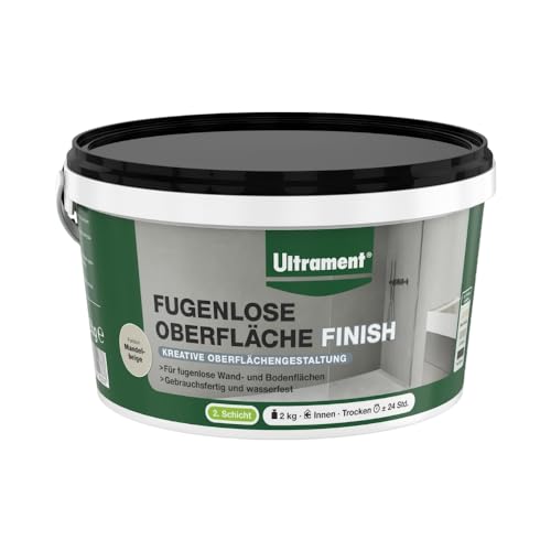 Ultrament Fugenlose Oberfläche - Finish Mandelbeige 2 kg – Kreative Oberflächengestaltung für fugenlose Wand- und Bodenflächen, gebrauchsfertig und wasserfest von Ultrament