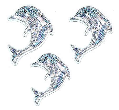 Umama 3 Stück Pailletten Delfin Handwerk Patches Lovely Delfin Cartoon Patch Bestickt Nähen auf Eisen auf Patch für Rucksäcke Jeans Kleidung Umama 3 Stück Pailletten Delfin Handwerk Patches Lovely Delfin Cartoon Patch Bestickt Nähen auf Eisen auf Patch für Rucksäcke Jeans Kleidung von Umama