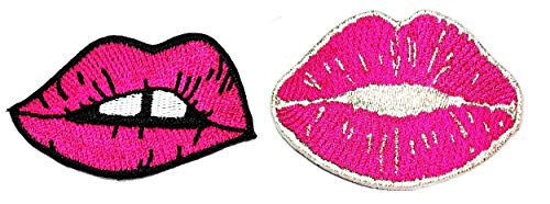 Umama Aufnäher Set von 2 Lippen Lippenstift Applikation Patch Lippen Pink Lady Kiss Hot Sexy bestickt Bügelbilder Basteln Dekorative Logo Stoff Jeans Jacken Schuhe Caps Taschen Umama Aufnäher Set von 2 Lippen Lippenstift Applikation Patch Lippen Pink Lady Kiss Hot Sexy bestickt Bügelbilder Basteln Dekorative Logo Stoff Jeans Jacken Schuhe Caps Taschen von Umama