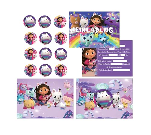 Umbrean12X Einladungskarte Set mit Umschlag in Deutsch, Cartoon themed Mädchen Geburtstag Party Einladungskarte,Kindergeburtstag Einladungskarten für Feierlichkeiten oder Geburtstagsfeiern. von Umbrean