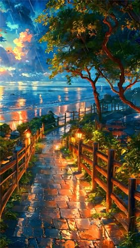 5D Diamond Art Painting,Coastal Path Trees Diamond Painting Kits for Adults,DIY Round Full Drill Canvas Embroidery Cross Stitch,Diamond Arts Crafts Painting Pictures for Home Wall Decor 80x170cm 5D Diamond Art Painting,Coastal Path Trees Diamond Painting Kits for Adults,DIY Round Full Drill Canvas Embroidery Cross Stitch,Diamond Arts Crafts Painting Pictures for Home Wall Decor 80x170cm von Umfarvt