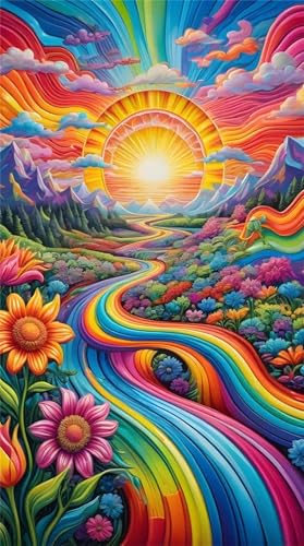5D Diamond Art Painting,Color Landscape Diamond Painting Kits for Adults,DIY Square Full Drill Canvas Embroidery Cross Stitch,Diamond Arts Crafts Painting Pictures for Home Wall Decor 90x190cm 5D Diamond Art Painting,Color Landscape Diamond Painting Kits for Adults,DIY Square Full Drill Canvas Embroidery Cross Stitch,Diamond Arts Crafts Painting Pictures for Home Wall Decor 90x190cm von Umfarvt