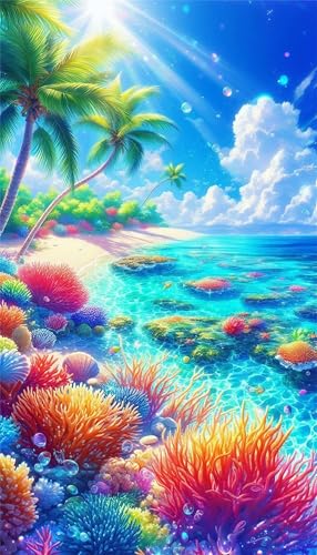 5D Diamond Art Painting,Coral Sea Tree Diamond Painting Kits for Adults,DIY Square Full Drill Canvas Embroidery Cross Stitch,Diamond Arts Crafts Painting Pictures for Home Wall Decor 100x210cm 5D Diamond Art Painting,Coral Sea Tree Diamond Painting Kits for Adults,DIY Square Full Drill Canvas Embroidery Cross Stitch,Diamond Arts Crafts Painting Pictures for Home Wall Decor 100x210cm von Umfarvt