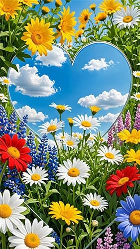 5D Diamond Art Painting,Daisy White Yellow Diamond Painting Kits for Adults,DIY Square Full Drill Canvas Embroidery Cross Stitch,Diamond Arts Crafts Painting Pictures for Home Wall Decor 80x170cm 5D Diamond Art Painting,Daisy White Yellow Diamond Painting Kits for Adults,DIY Square Full Drill Canvas Embroidery Cross Stitch,Diamond Arts Crafts Painting Pictures for Home Wall Decor 80x170cm von Umfarvt