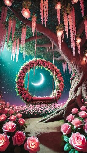 5D Diamond Art Painting,Dreamy Rose Moon Diamond Painting Kits for Adults,DIY Round Full Drill Canvas Embroidery Cross Stitch,Diamond Arts Crafts Painting Pictures for Home Wall Decor 80x170cm 5D Diamond Art Painting,Dreamy Rose Moon Diamond Painting Kits for Adults,DIY Round Full Drill Canvas Embroidery Cross Stitch,Diamond Arts Crafts Painting Pictures for Home Wall Decor 80x170cm von Umfarvt
