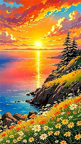 5D Diamond Art Painting,Dusk Flower Field Diamond Painting Kits for Adults,DIY Round Full Drill Canvas Embroidery Cross Stitch,Diamond Arts Crafts Painting Pictures for Home Wall Decor 100x210cm 5D Diamond Art Painting,Dusk Flower Field Diamond Painting Kits for Adults,DIY Round Full Drill Canvas Embroidery Cross Stitch,Diamond Arts Crafts Painting Pictures for Home Wall Decor 100x210cm von Umfarvt
