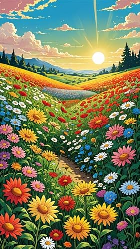 5D Diamond Painting Kit,Sonnenaufgang Gänseblümchenfeld Diamant Painting Bilder Kit für Erwachsene,DIY Square Full Drill Strass Stickerei Leinwand Painting Malen nach Zahlen Set Home Décor 100x210cm 5D Diamond Painting Kit,Sonnenaufgang Gänseblümchenfeld Diamant Painting Bilder Kit für Erwachsene,DIY Square Full Drill Strass Stickerei Leinwand Painting Malen nach Zahlen Set Home Décor 100x210cm von Umfarvt