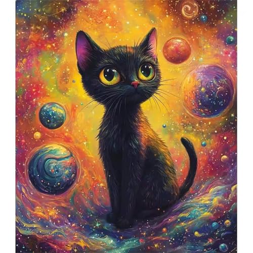 Cat Fantasy Universum Diamond Painting Erwachsene set DIY Square Vollbohrer 40x50cm,5D Diamant Painting Bilder für Erwachsene,Strass Stickerei Leinwand painting set,Wanddeko Geschenk Cat Fantasy Universum Diamond Painting Erwachsene set DIY Square Vollbohrer 40x50cm,5D Diamant Painting Bilder für Erwachsene,Strass Stickerei Leinwand painting set,Wanddeko Geschenk von Umfarvt
