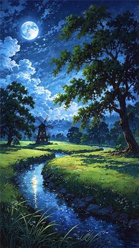 Umfarvt 5D Diamond Art Painting,Field Night Sky Diamond Painting Kits for Adults,DIY Round Full Drill Canvas Embroidery Cross Stitch,Diamond Arts Crafts Painting Pictures for Home Wall Decor 90x190cm Umfarvt 5D Diamond Art Painting,Field Night Sky Diamond Painting Kits for Adults,DIY Round Full Drill Canvas Embroidery Cross Stitch,Diamond Arts Crafts Painting Pictures for Home Wall Decor 90x190cm von Umfarvt