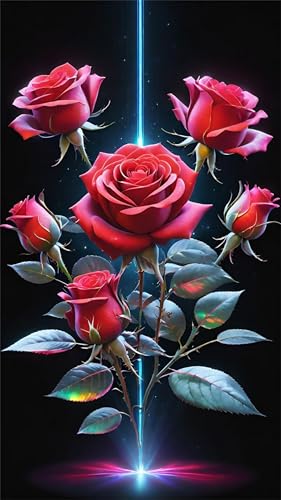 Umfarvt 5D Diamond Art Painting,Plant Rose Red Diamond Painting Kits for Adults,DIY Round Full Drill Canvas Embroidery Cross Stitch,Diamond Arts Crafts Painting Pictures for Home Wall Decor 80x170cm Umfarvt 5D Diamond Art Painting,Plant Rose Red Diamond Painting Kits for Adults,DIY Round Full Drill Canvas Embroidery Cross Stitch,Diamond Arts Crafts Painting Pictures for Home Wall Decor 80x170cm von Umfarvt