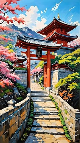 Umfarvt 5D Diamond Painting Erwachsene,Dachboden Pfad Himmel Diamant Painting Bilder für Anfänger,DIY Square Drill Voller Diamant Kunst Stickerei Kreuzstich Craft Set für Home Wand Décor 90x190cm von Umfarvt