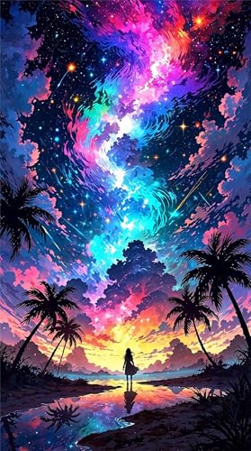 Umfarvt 5D Diamond Painting Kit,Aurora-See Diamant Painting Bilder Kit für Erwachsene,DIY Round Full Drill Strass Stickerei Leinwand Painting Malen nach Zahlen Set für Home Décor 50x110cm Umfarvt 5D Diamond Painting Kit,Aurora-See Diamant Painting Bilder Kit für Erwachsene,DIY Round Full Drill Strass Stickerei Leinwand Painting Malen nach Zahlen Set für Home Décor 50x110cm von Umfarvt