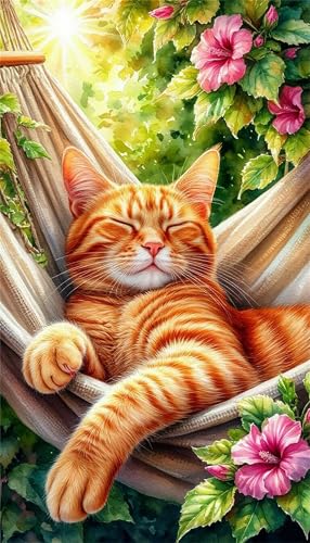 Umfarvt 5D Diamond Painting Kit,Katzenschaukel Blume Diamant Painting Bilder Kit für Erwachsene,DIY Round Full Drill Strass Stickerei Leinwand Painting Malen nach Zahlen Set für Home Décor 90x190cm Umfarvt 5D Diamond Painting Kit,Katzenschaukel Blume Diamant Painting Bilder Kit für Erwachsene,DIY Round Full Drill Strass Stickerei Leinwand Painting Malen nach Zahlen Set für Home Décor 90x190cm von Umfarvt