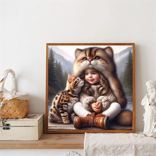 Umfarvt 5D Mädchen Katze Diamond Painting Erwachsene Kinder Diamant Painting Bilder,DIY Round Drill Diamant Kunst Malerei Stickerei Kreuzstich Set für Home Wand Dekor 90x90cm Umfarvt 5D Mädchen Katze Diamond Painting Erwachsene Kinder Diamant Painting Bilder,DIY Round Drill Diamant Kunst Malerei Stickerei Kreuzstich Set für Home Wand Dekor 90x90cm von Umfarvt