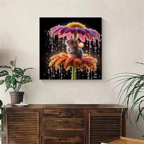 Umfarvt 5D Rain Mouse Diamond Painting Kits for Adults Kids,DIY Square Full Drill Diamond Art Painting Kits,Canvas Embroidery diamond art Craft for Home Wall Decor 50x50cm von Umfarvt