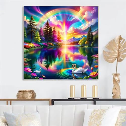 Umfarvt 5D Rainbow Jungle Diamond Painting Kits for Adults Kids,DIY Square Full Drill Diamond Art Painting Kits,Canvas Embroidery diamond art Craft for Home Wall Decor 40x40cm von Umfarvt