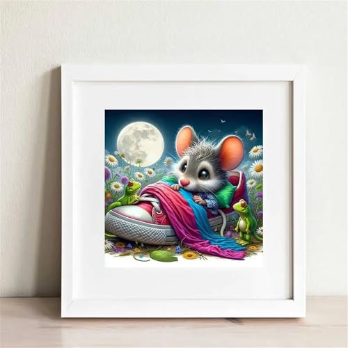 Umfarvt 5D Ratten Schuhe Diamond Painting Erwachsene Kinder Diamant Painting Bilder,DIY Round Drill Diamant Kunst Malerei Stickerei Kreuzstich Set für Home Wand Dekor 60x60cm von Umfarvt
