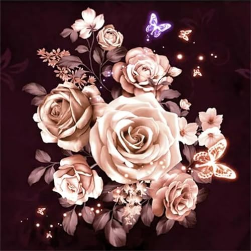 Umfarvt 5D Rose Plant Diamond Painting Kits for Adults Kids,DIY Round Full Drill Diamond Art Painting Kits,Canvas Embroidery diamond art Craft for Home Wall Decor 100x100cm von Umfarvt