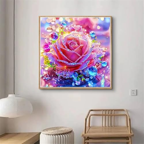 Umfarvt 5D Rosenwassertropfen Diamond Painting Erwachsene,Diamond Painting Bilder für Anfänger,DIY Square Drill Voller Kristall Strass Kreuzstich Malen Nach Zahlen Kits für Zuhause Dekor 100x100cm von Umfarvt