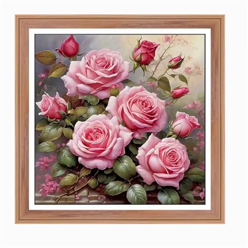 Umfarvt 5D Roses Plants Diamond Painting Kits for Adults Kids,DIY Square Full Drill Diamond Art Painting Kits,Canvas Embroidery diamond art Craft for Home Wall Decor 40x40cm von Umfarvt