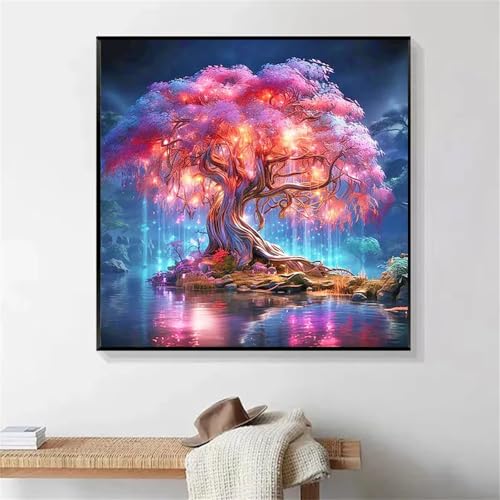 Umfarvt 5D Tassel Tree Diamond Painting Kits for Adults Kids,DIY Square Full Drill Diamond Art Painting Kits,Canvas Embroidery diamond art Craft for Home Wall Decor 50x50cm von Umfarvt