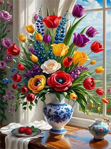 Umfarvt Blühende Blume Diamond Painting Erwachsene set DIY Round Vollbohrer 60x80cm,5D Diamant Painting Bilder für Erwachsene,Strass Stickerei Leinwand painting set,Wanddeko Geschenk Umfarvt Blühende Blume Diamond Painting Erwachsene set DIY Round Vollbohrer 60x80cm,5D Diamant Painting Bilder für Erwachsene,Strass Stickerei Leinwand painting set,Wanddeko Geschenk von Umfarvt