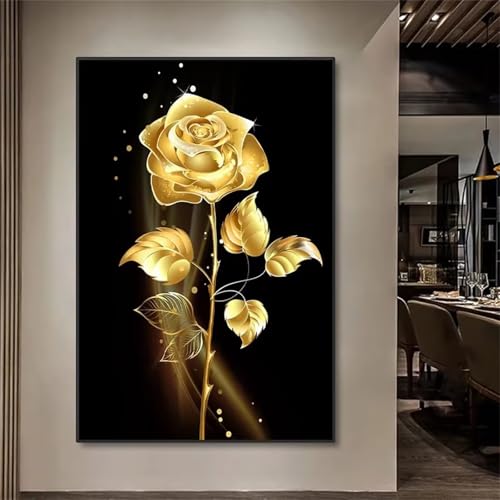 Umfarvt Goldene Rose Diamond Painting Kits Erwachsene und Kinder,Square Drill Full Drill Cross Stickerei Malerei Kits für Home Halloween Wand Décor 30x50cm Umfarvt Goldene Rose Diamond Painting Kits Erwachsene und Kinder,Square Drill Full Drill Cross Stickerei Malerei Kits für Home Halloween Wand Décor 30x50cm von Umfarvt