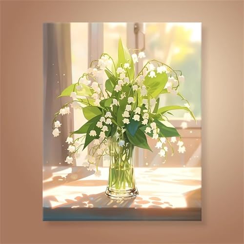 Umfarvt Maiglöckchen-Blume Malen Nach Zahlen Erwachsene,Paint by Numbers Adult,Without Framed DIY mit Pinseln und Acrylfarben Handgemalt Ölgemälde Leinwand für Home Wand Dekor 30x40cm Umfarvt Maiglöckchen-Blume Malen Nach Zahlen Erwachsene,Paint by Numbers Adult,Without Framed DIY mit Pinseln und Acrylfarben Handgemalt Ölgemälde Leinwand für Home Wand Dekor 30x40cm von Umfarvt