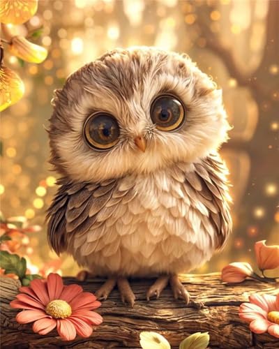 Umfarvt Wald Tiere Eulen Diamond Painting Erwachsene set DIY Square Vollbohrer 90x110cm,5D Diamant Painting Bilder für Erwachsene,Strass Stickerei Leinwand painting set,Wanddeko Geschenk von Umfarvt