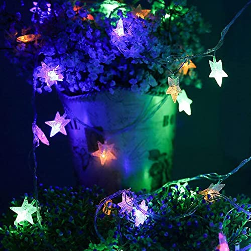 Weihnachtsstern Sterne Lichterkette,3D Stern Lichterkette mit 20 LED,Weihnachtsstern LED Lichterkette,Sternen Lichterkette Batterie betrieben für Innen & Außen Lichterkette Fenster Dekoration von Umikk