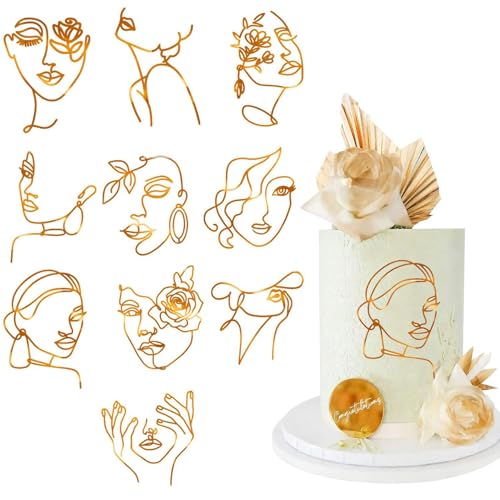 10 Stück Acryl-Kuchenaufsätze, einfache Geburtstagskuchendekorationen, Boho-Kuchenaufsätze, Acryl, minimalistische Kunstlinie, Damengesicht, Kuchendekorationen, minimalistische Kunst, 10 Stück Acryl-Kuchenaufsätze, einfache Geburtstagskuchendekorationen, Boho-Kuchenaufsätze, Acryl, minimalistische Kunstlinie, Damengesicht, Kuchendekorationen, minimalistische Kunst, von Umimiss
